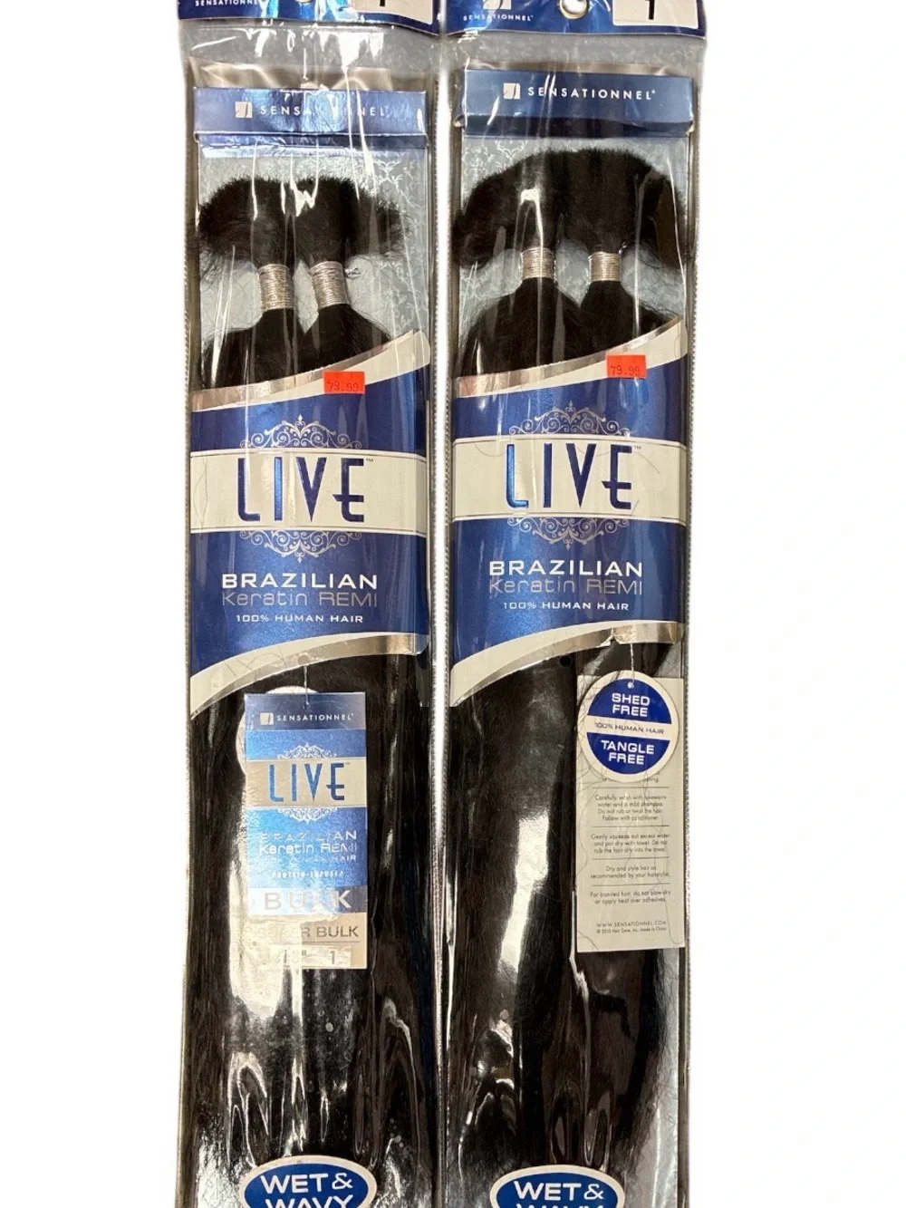 Brazilian Wet & Wavy Human Hair bulk Weave - Black